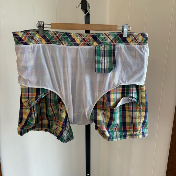 Vtg Polo Ralph Lauren Swim Trunks Colorful Plaid Mesh Lined Mens XXL 4.5” Inseam - Picture 6 of 9